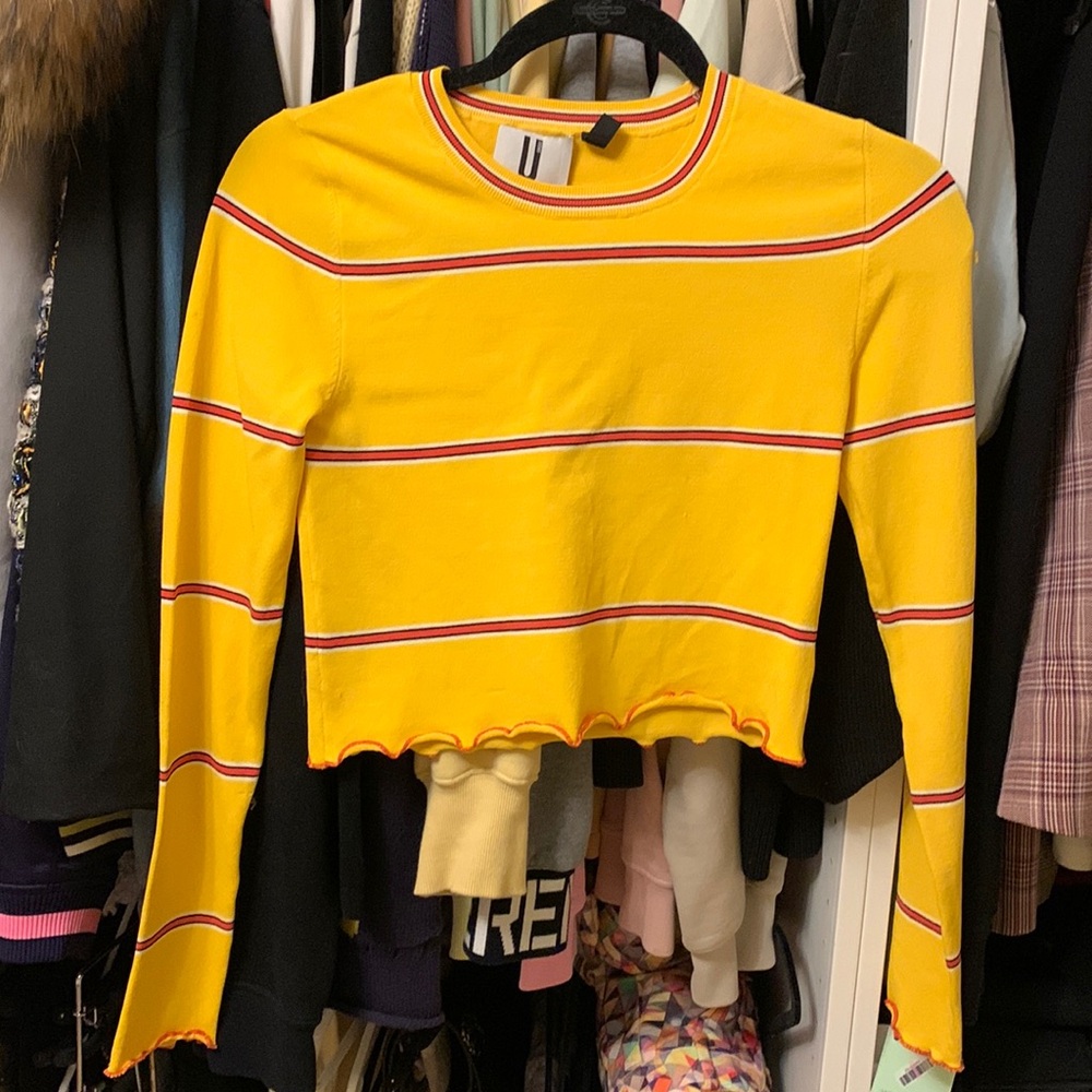 Topshop short long sleeve top